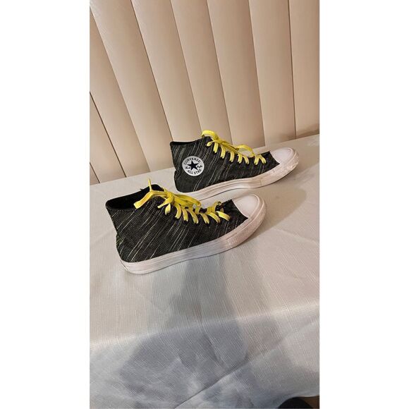 CONVERSE CHUCK TAYLER II ALL STAR SHOES NEON GREEN BLACK 151086 MENS 6.5 WOMENS - Picture 4 of 10